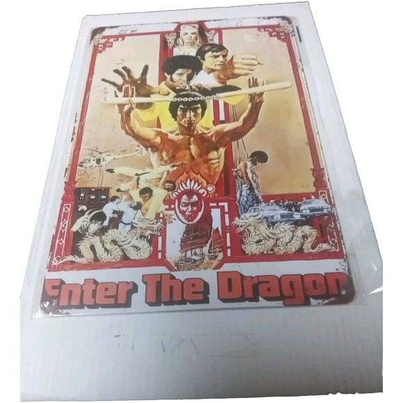 Bruce Lee Enter The dragon 12 X 8 Metal Tin - Picture 3 of 3